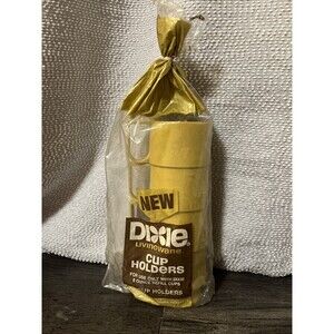 NOS Vintage Dixie Livingware Cup Holders, Set Of 4 in Bag, Gold